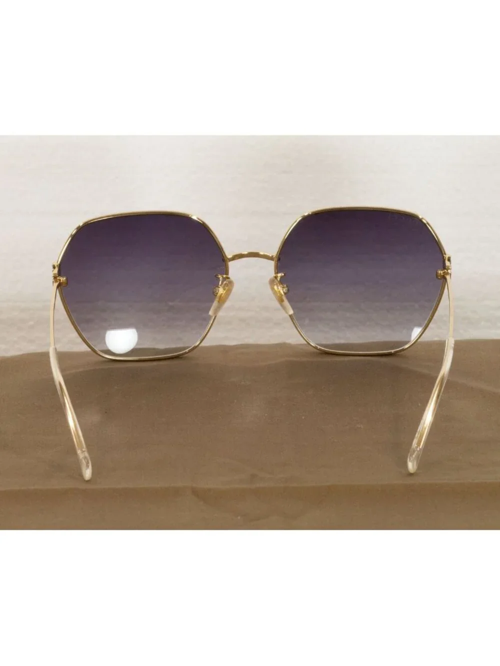 Gucci GG1285SA-001 Women's Gold Frame / Gray Gradient Lens Sunglasses